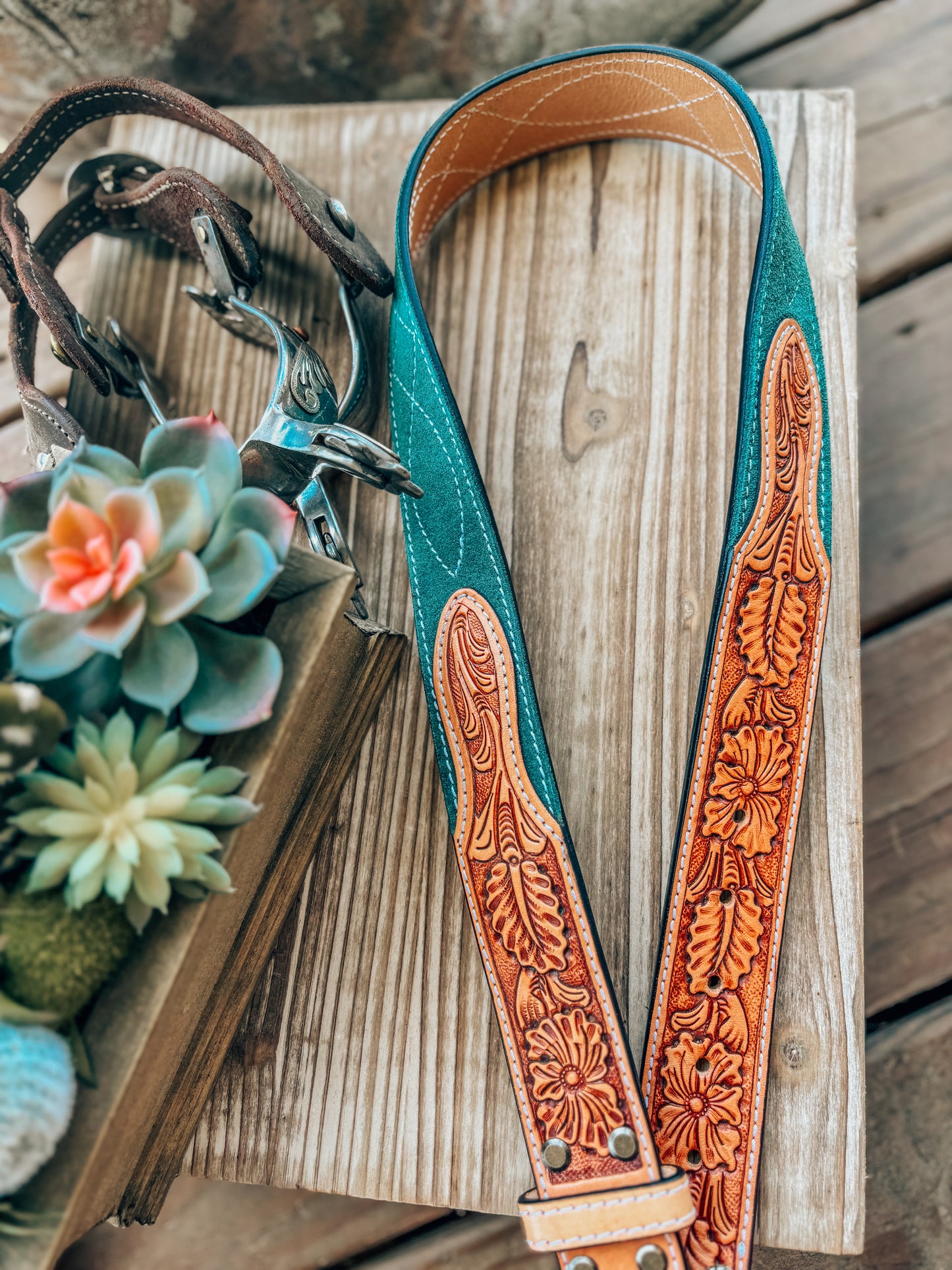 Green Suede Belt (M/L)