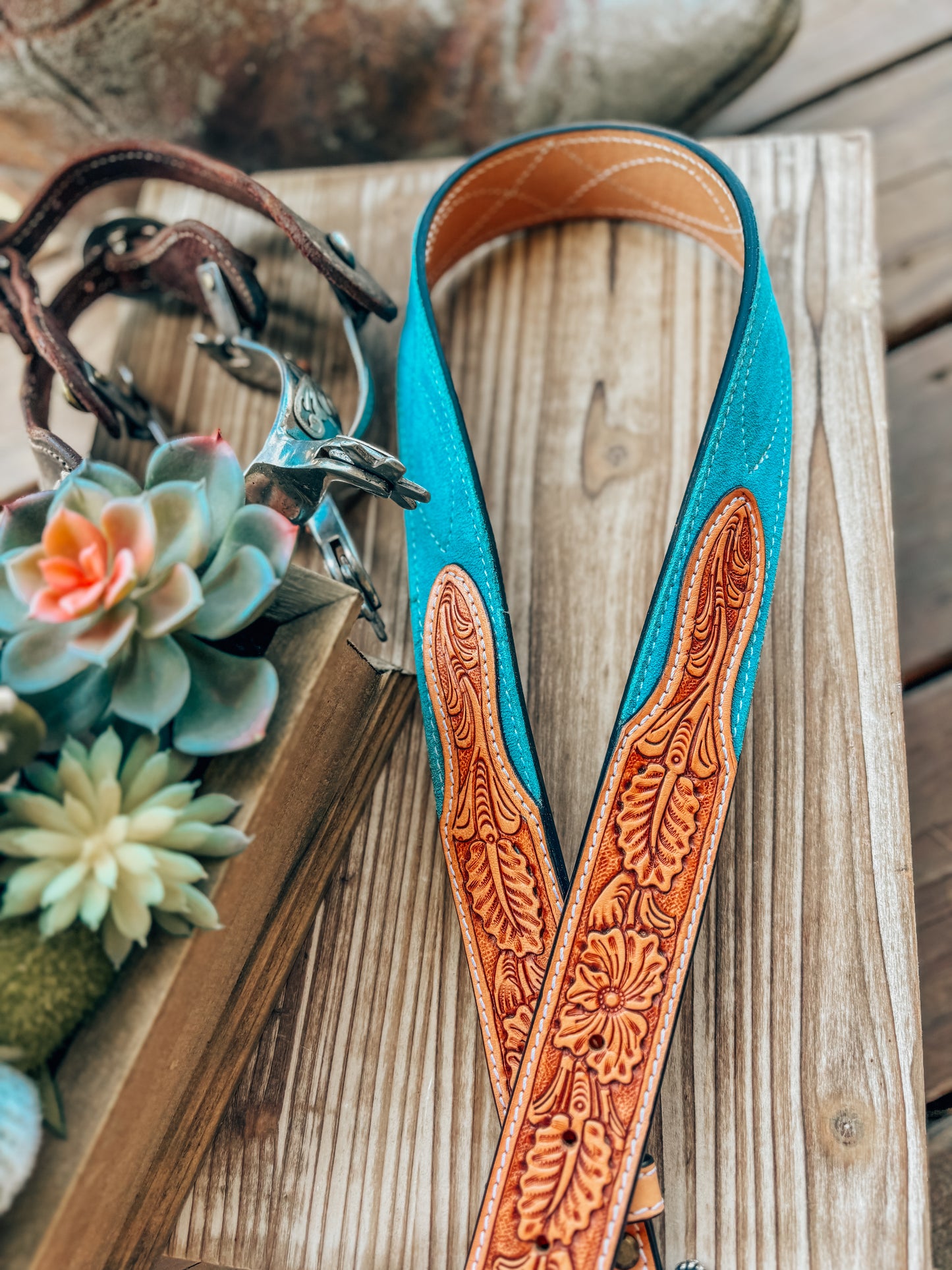 Turquoise Suede Belt