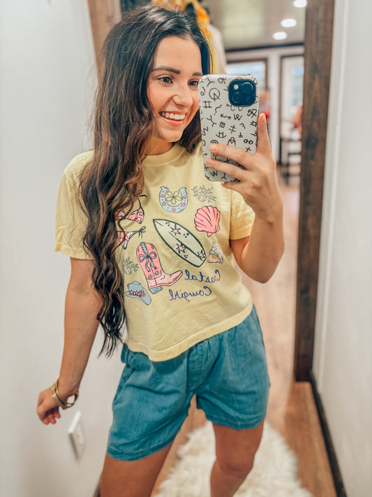 The Coastal Cowgirl Crop Tee
